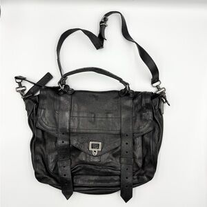 Proenza Schouler PS1 tiny size black leather bag